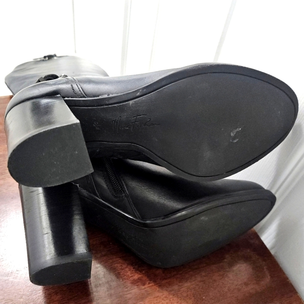 Marc Fisher Black Heeled Boots - Picture 8 of 10